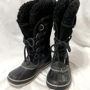 Sorel Joan of Arctic Black Sherpa Boots Size 7
